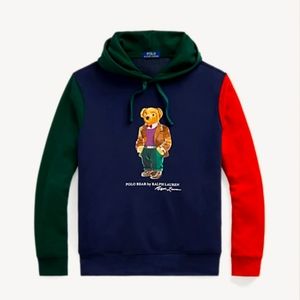 Polo Bear Color-Blocked Fleece Hoodie